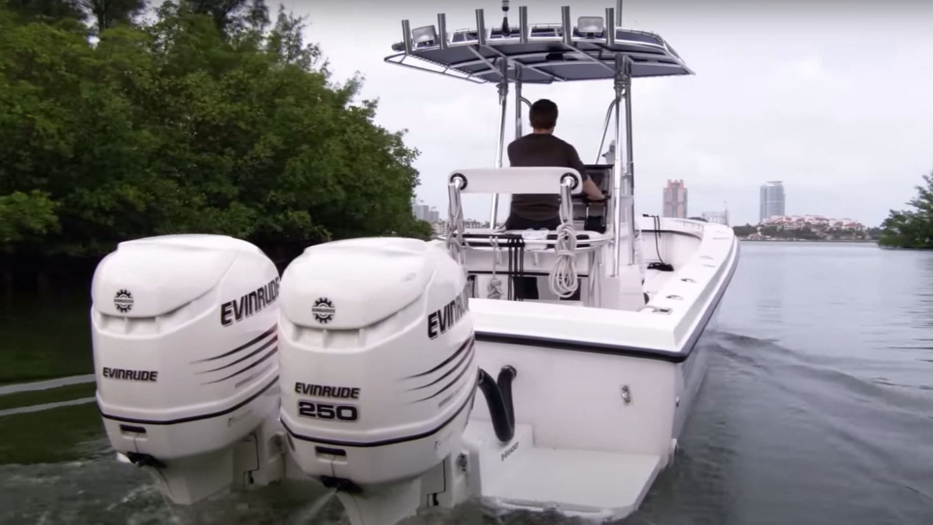 The titular character on his boat in Miami (Image via YouTube/Dexter on Paramount+ with Showtime)